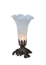 Meyda Black 14946 - 7" High White Pond Lily Accent Lamp