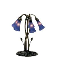 Meyda Black 14995 - 17" High Blue Pond Lily 5 LT Accent Lamp