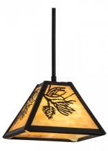 Meyda Black 150163 - 8"Sq Winter Pine Mini Pendant