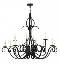 Meyda Black 150271 - 54"W Cypress 12 LT Chandelier