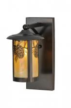 Meyda Black 150578 - 8"W Fulton Winter Pine Solid Mount Wall Sconce