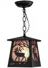 Meyda Black 150871 - 7"Sq Elk at Dawn Mini Pendant