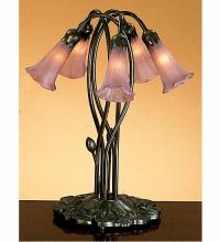 Meyda Black 15127 - 17" High Lavender Pond Lily 5 Light Accent Lamp