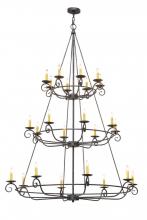 Meyda Black 151278 - 60"W Estrella 24 LT Three Tier Chandelier