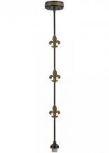 Meyda Black 151520 - 5"W Fleur-de-lis Pendant Hardware