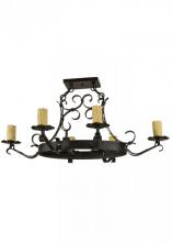 Meyda Black 151537 - 38"L Handforged Oval 6 LT W/Downlights Chandelier Hardware