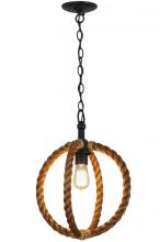 Meyda Black 152439 - 14"W Cilindro Bola Rope Pendant