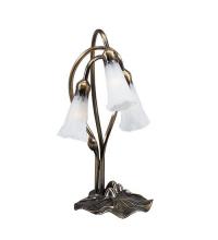 Meyda Black 15282 - 16" High White Pond Lily 3 LT Accent Lamp