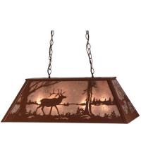 Meyda Black 15304 - 33" Long Elk at Lake Oblong Pendant