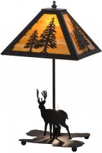 Meyda Black 153127 - 21"H Lone Buck W/Lighted Base Table Lamp