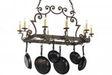 Meyda Black 153216 - 48"L Tourelle 10 LT W/Downlights Pot Rack