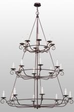 Meyda Black 153264 - 60"W Estrella 24 LT Three Tier Chandelier