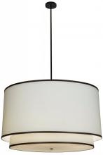 Meyda Black 153491 - 48"W Cilindro White 2 Tier Textrene Pendant