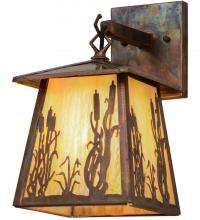 Meyda Black 153778 - 7" Wide Reeds & Cattails Hanging Wall Sconce