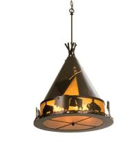 Meyda Black 15381 - 24"W Teepee w/ Buffalo Pendant