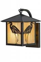 Meyda Black 153951 - 8"W Seneca Heron Curved Arm Hanging Wall Sconce