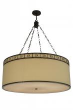 Meyda Black 154651 - 42"W Cilindro Circle X Textrene Pendant