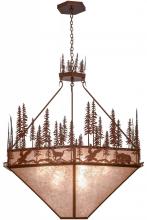 Meyda Black 155414 - 60"W Wildlife at Pine Lake Inverted Pendant