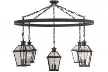 Meyda Black 155989 - 62"W Coach 5 LT Chandelier