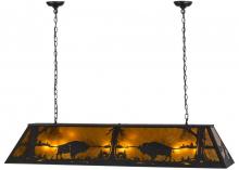 Meyda Black 156358 - 60" Long Buffalo at Lake Oblong Pendant