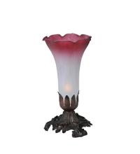 Meyda Black 15653 - 8"H Pink/White Pond Lily Accent Lamp