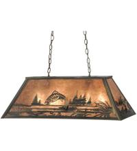 Meyda Black 15680 - 33" Long Leaping Trout Oblong Pendant