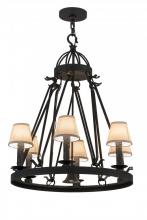 Meyda Black 157287 - 28"W Lakeshore 6 LT W/Downlight Chandelier