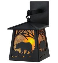 Meyda Black 15732 - 7"W Bear at Dawn Hanging Wall Sconce