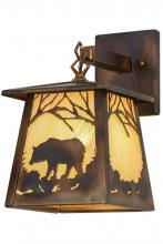 Meyda Black 157330 - 7"W Bear at Dawn Hanging Wall Sconce