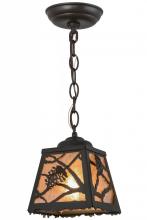 Meyda Black 157564 - 6"Sq Spruce Pine Mini Pendant