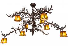 Meyda Black 158067 - 48" Wide Pine Branch Valley View 8 Light Chandelier