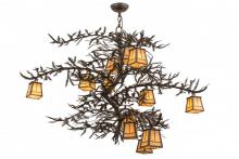 Meyda Black 158680 - 52" Wide Pine Branch Valley View 12 Light Chandelier