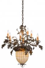 Meyda Black 158685 - 28" Wide Greenbriar Oak 9 Arm Chandelier