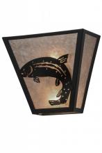 Meyda Black 158828 - 13"W Leaping Trout Wall Sconce