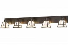 Meyda Black 159292 - 64" Wide "T" Mission 5 Light Vanity Light