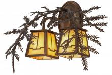 Meyda Black 159315 - 17"W Pine Branch Valley View 2 LT Wall Sconce