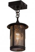 Meyda Black 160633 - 8"W Fulton Winter Pine Mini Pendant