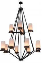 Meyda Black 161802 - 60"W Galen 12 LT Two Tier Chandelier