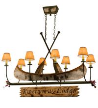 Meyda Black 161863 - 52"L Personalized Canoe 8 LT Oblong Chandelier