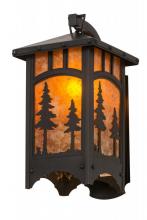 Meyda Black 162571 - 8"W Tall Pines Curved Arm Hanging Wall Sconce