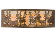 Meyda Black 162578 - 36"W Tall Pines W/Bear & Deer Wall Sconce