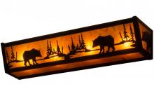 Meyda Black 162743 - 24"W Bear at Lake Vanity Light