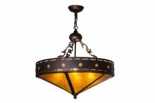 Meyda Black 163113 - 24" Wide Craftsman Target Inverted Pendant