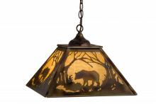 Meyda Black 164001 - 16"Sq Bear at Dawn Pendant