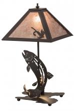 Meyda Black 164182 - 21.5" High Leaping Trout Table Lamp