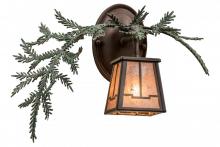 Meyda Black 164590 - 16" Wide Pine Branch Valley View Left Wall Sconce