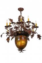 Meyda Black 165173 - 34" Wide Greenbriar Oak 9 Arm Chandelier