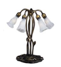 Meyda Black 16545 - 17" High White Pond Lily 5 Light Table Lamp