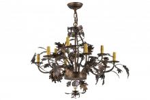 Meyda Black 165484 - 34"W Greenbriar Oak Antique Copper 9 Arm Chandelier Hardware