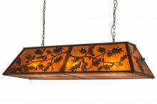 Meyda Black 166417 - 54" Long Oak Leaf & Acorn Oblong Pendant